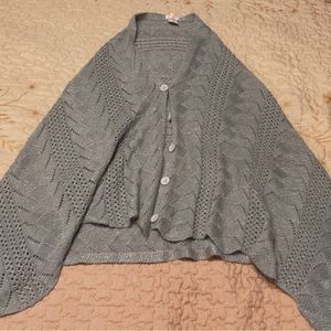 Grey sparkly knitted poncho